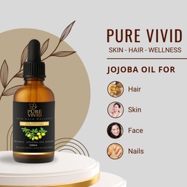 Organic Jojoba Oil for Skin, Hair & Nails | 100% Pure Cold-Pressed Golden Oil | Unrefined, Non-GMO Carrier Oil – 100ml Dropper Bottle