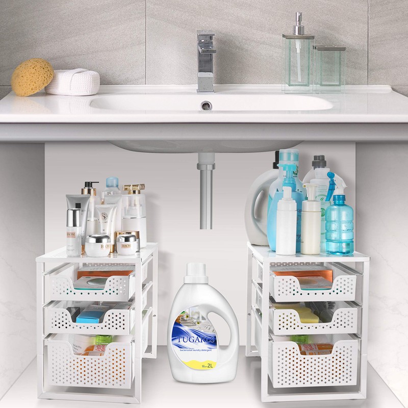 Simple Trending 3-Tier Under Sink Cabinet Organizer with Sliding Storage