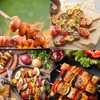 VEYLIN Barbecue Skewers,100pcs Bamboo Paddle Skewers Bamboo Sticks for BBQ