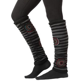 PUREWONDER Women's Leg Warmers Patchwork Leg Warmers No. 59, black
