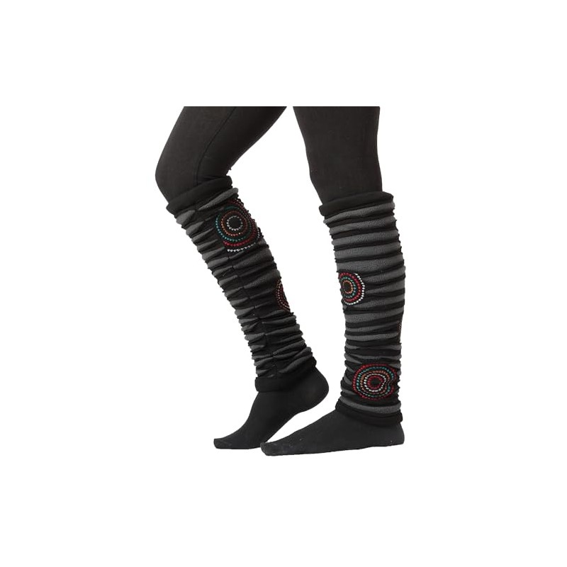 PUREWONDER Women's Leg Warmers Patchwork Leg Warmers No. 59, black