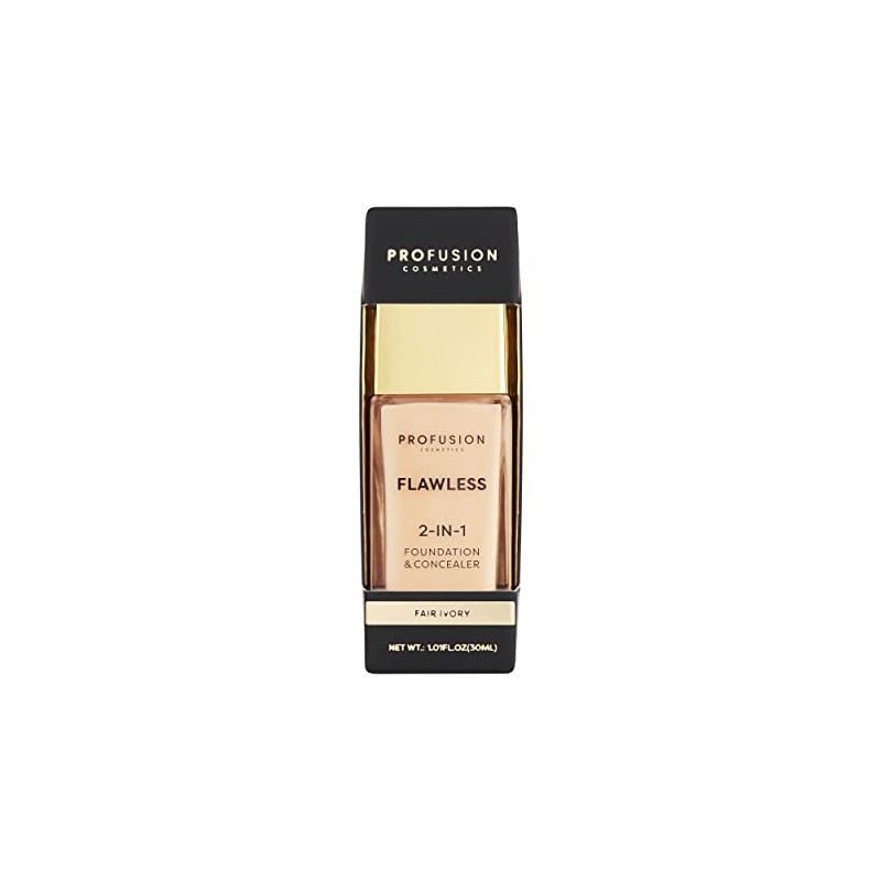 Profusion Cosmetics Flawless 2-In-1 Foundation and Concealer, Full Coverage