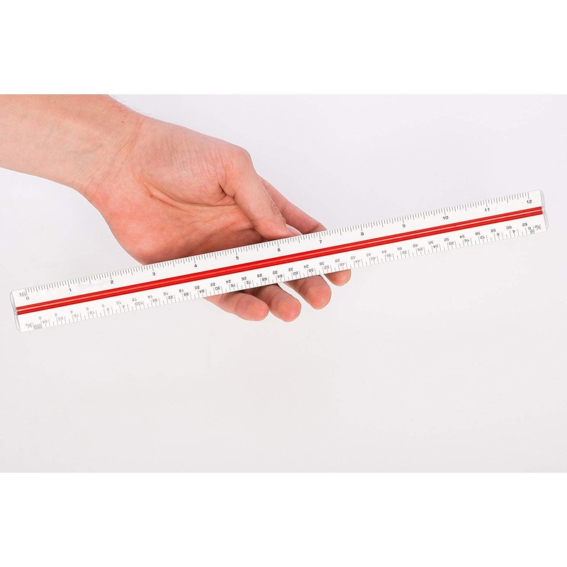 Architectural Scale Ruler, 12" Aluminum Architect Scale, Triangular Scale, Scale