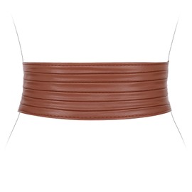 JASGOOD Women Leather Wide Waist Belt Braid Elastic Stretchy Belt Fashion Obi Belt Cinch Blet