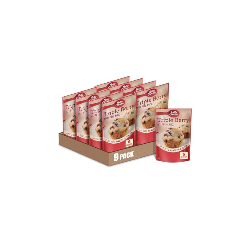 Betty Crocker Triple Berry Muffin Mix, 6.5 oz. (Pack of