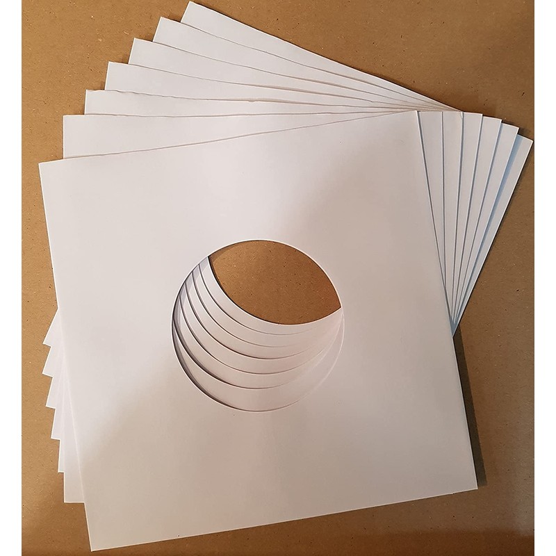 Pack of 50 - 7" White Paper Record Sleeves