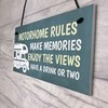 RED OCEAN Motorhome Rules Sign Hanging Door Plaque Motorhome Caravan