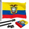UD_G128 Combo Pack: 6 Ft Tangle Free Spinning Flagpole (Black)