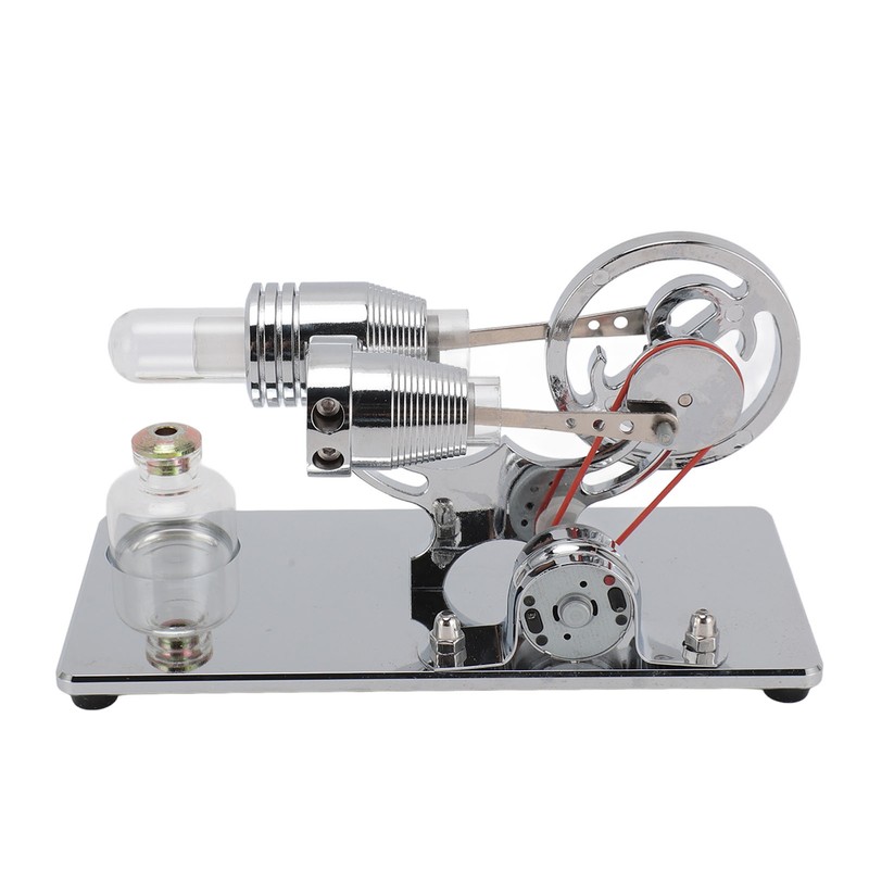Sterling Engine Model with LED Bulb and Flywheel Stirling Engine