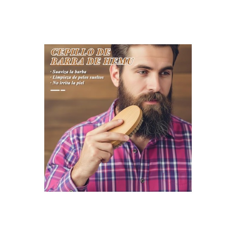 Cepillo Para Barba De 11cm,Cerdas De Jabalí De Bigote Para
