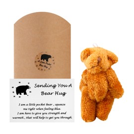 Rumyve Mini Pocket Cuddle Bear,Stuffed Bear Doll Small Mouth Wombat Cuddle,Commemorative Gifts,Suitable for Wedding and Party Decorations(Brown)