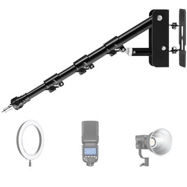 Takerers Ring Light Wall Mount, 3.6ft /43 inch Wall Ring Light Mount,180º Flexible Rotation, Triangle Boom Arm with 3/8 & 1/4 Screw for Photography Light, Monolight, Softbox, Umbrella, Reflector