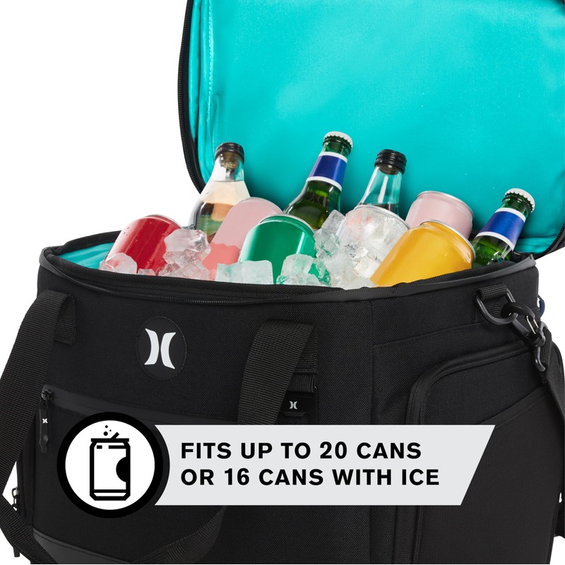 Hurley Cooler Tote Bag, 20 Can/Black