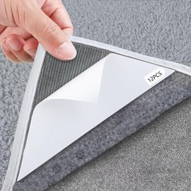 12Pcs Rug to Carpet Gripper for Carpet, Carpet Tape for Carpet to Carpet, Keep Rug in Place on Carpet, Rug on Carpet Gripper for Area Rugs on Carpet