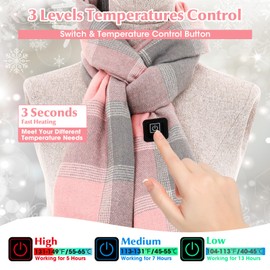MuroMucci Heated Scarf for Women Rechargeable Neck Warmer, Scarves for Men Winter Warm Intelligent Electric Heating Scarf
