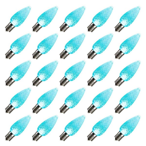Vickerman 647189 - C9 Teal Faceted LED (25 Pack) Christmas