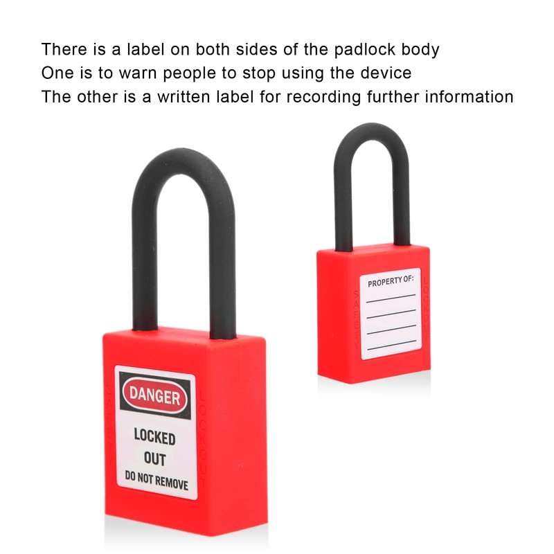 Wakects Safety Padlocks Set, 5Pcs 38mm Lockout Padlock Nylon PA