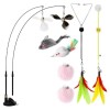 Unbranded Cat Teaser Toy Set Suction Cup Feather Teaser Flexible