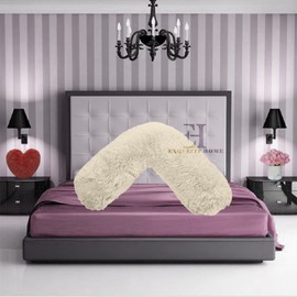 Fleece Pillowcase V Shaped Cover Only Teddy Cuddles Fleece Super Soft Pillow Case COLOUR: CREAM