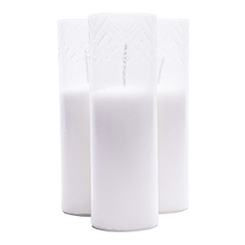 Taultic Lights Replacement Candle for Tall Red Glass Lantern Style Candle Holder | Tombstone Decor | Memorial Candle | Pack of 3 Replacement Candles