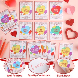 Tellingyou 60 Pcs Christian Valentines Cards 2.75 x 3.75'' God's Conversation Hearts Valentine Bible Verse Cards for Sunday School Holiday Favors