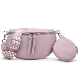 YUHONLNOR Crossbody Bag Women's Wide Strap Bum Bag Shoulder Bag Handbag Modern Bags with Coin, purple