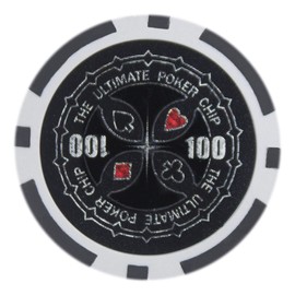 Brybelly Holo Inlay Poker Chips Heavyweight 14-Gram Clay Composite - Pack of 50 ($100 Black)