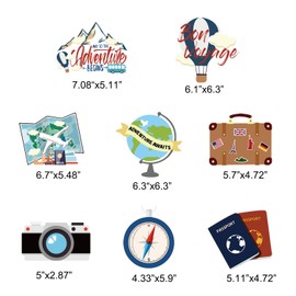 30Pcs Adventure Travel Themed Birthday Party Hanging Swirl Decorations Backpacker Traveler Party Ceiling Streamers Decor for Retirement Farewell Graduations Job Change Party Cruise Door Decoration