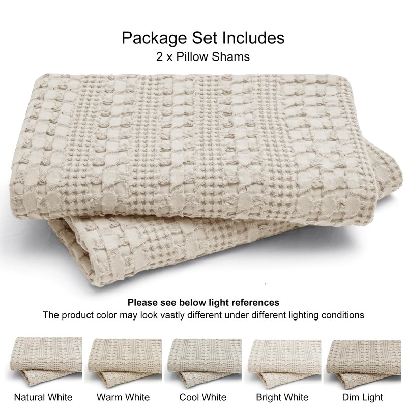 PHF Waffle Weave Euro Sham Cover 26" x 26" Throw