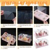 JCD 3Pcs Pink 1+4 Bento Box with Clear Window Bento