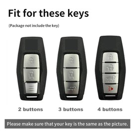 ontto Metal Car Key fob Cover Fit for Mitsubishi Outlander 2022 2023 2024 Remote Leather Key case keyring Key Shell holder bag keychain full protection Accessories 3/4 buttons Blue A