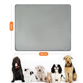 CAPT.SNOOZE Waterproof Dog Blankets Pet Blanket 50"x60", Soft Fluffy Sofa Car Bed Protector, Reversible Fleece Dog Blanket for Large Dogs (Pure Light Grey)