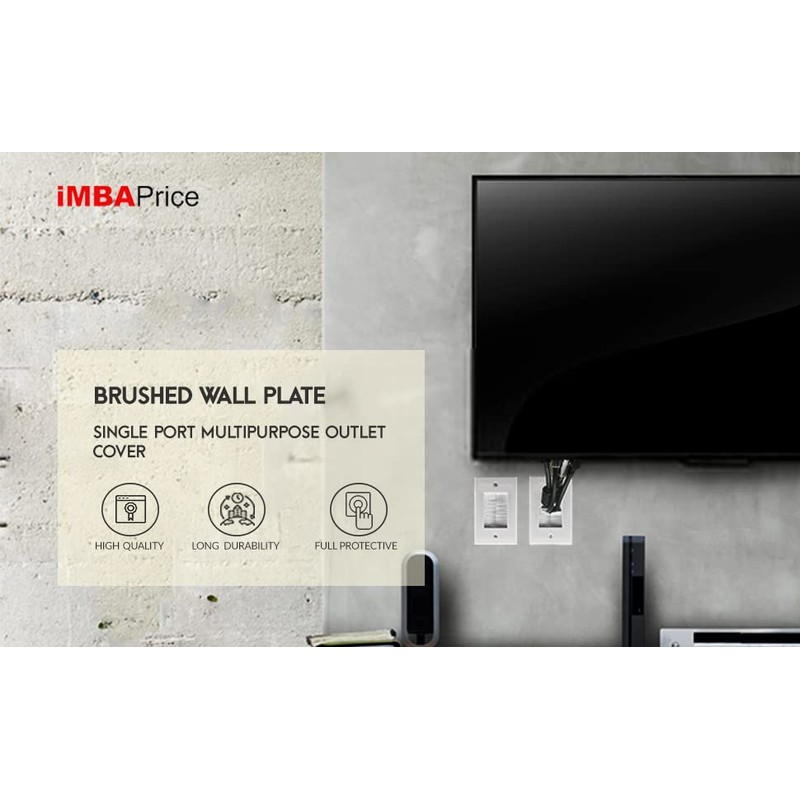 iMBAPrice 1-Gang Brushed Wall Plate - Decora Style Cable Pass