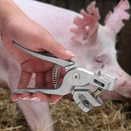 Livestock Ear Tag Plier, Spring Aluminum Alloy Livestock Ear Tag Applicator for Pig Cow Sheep Goat Cattle Farm Animals