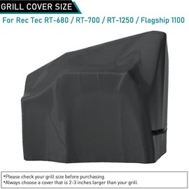 ZJYWSCH Grill Cover for RecTec RT-700 RT-1250 RT-680 Wood Pellet Grill Smoker Outdoor Waterproof Rec Tec 680 700 1250 Flagship 1100 Wood Pellet Grill Cover Heavy Duty