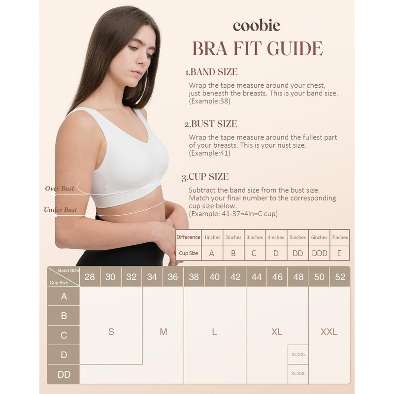 Coobie Comfort Bra, Blanco, L