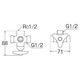SANEI B411-X3-13 [Branch Stop Faucet Unit] Angle Type
