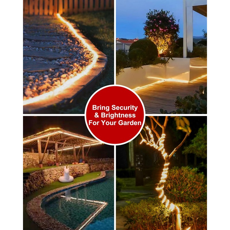 LUHLEE Solar LED Strip Lights Outdoor,Brighter 600 LED 32.8FT Solar