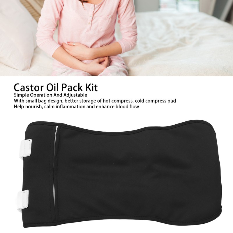 Waist Castor Oil Pack Wrap Leak Proof Reusable Washable Castor