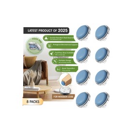 EclatBain Chair Leg Floor Protectors Furniture Sliders Blue Teflon Material Furniture Pads Nail-on Chair Sliders (Set of 8) 25mm,Round,Move Your Furniture Easily & Safety