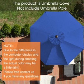 EliteShade USA 9FT Patio Umbrella Replacement Covers 8 Ribs Market Umbrella Canopy Cover (CANOPY ONLY) (Blue-47)