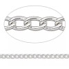 Platinum Bulk Chain, 5 Feet Silver Plated Steel Fine Curb