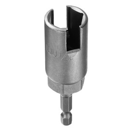 sourcing map H17 Wing Nut Driver 17mm Metric 6-Point Socket 1/4" Hex Shank Power Deep Slot Wing Nut Drill Bit CR-V Steel Wrench Impact Driver Tool for Panel Nuts Bolts Screw Eyes
