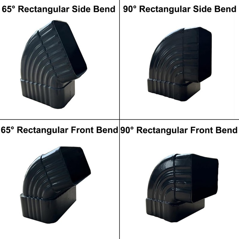 90° Rectangular Side Bend, Gutter Downspout Pipe Connector, 90 Degree