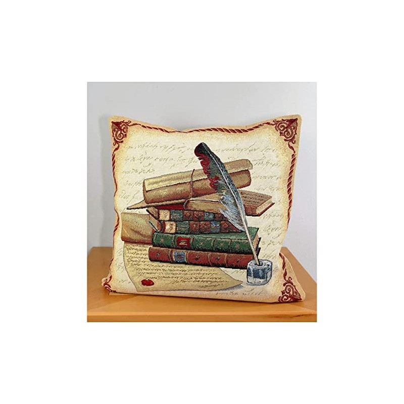 atelier alles-Spitze Attractive Tapestry Cushion Cover Books 45 x 45