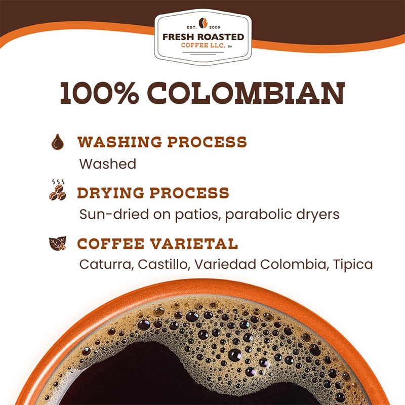 Fresh Roasted Coffee,100% Colombian, 2 lb (32 oz), Medium Roast,