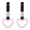 2PCS Heart-Shaped Car Handle Straps, Auto GRAP Handle Warning Pull