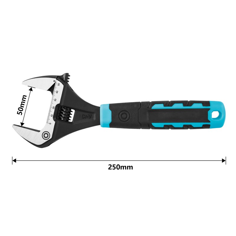 Duratech Monkey Wrench, Wide, Adjustable Wrench, Multi-functional Spanner, 9.8 inches