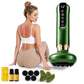 Uojojop Electric Cupping Massager, Lymphatic Drainage Massager and Cellulite Massage Tool, 12-Level Adjustable Suction with One-Touch Pressure Release for Neck