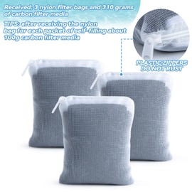 MAQIHAN Activated Charcoal - Activated Carbon Aquarium Filter Media Charcoal Pellets for Fish Tank Supplies Media Bags for Aquarium Coconut Shell Charcoal (350-gram, Nylon Bags)